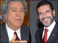 O ministro das Comunicações, Hélio Costa (Foto: Marcello Casal JR/ABr) e o embaixador da Venezuela no Brasil,  Julio Garcia Montoya