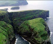 Aerial picture of the dramatic rock stacks