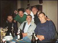Group of men in a bar