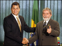 Rafael Correa e Luiz Inácio Lula da Silva