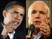 बराक ओबामा और मैक्केन