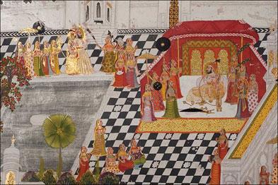 Detalhe de pintura (Foto: Cortesia da Maharana Mewar Charitable Foundation/ David Dunning)