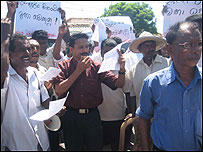 Fishermen protest in July 2008 in Trinco