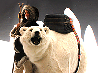 Bjorn the Polar Bear with trainer Ursula