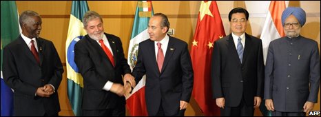 Lãnh đạo các nước Nam Phi, Brazil, Mexio, Trung Quốc và Ấn Độ