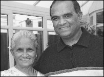 Maniben Jasubhai Patel  and her son 
