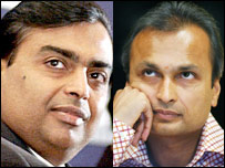 मुकेश अंबानी और अनिल अंबानी