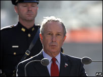 O prefeito de Nova York, Michael Bloomberg, durante cerimônia