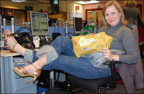 Alison Acton with her new shoes