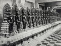 Black marble tirthankara statues in Karnataka temple