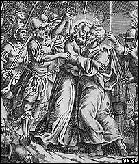 Imagem de Judas beijando Jesus