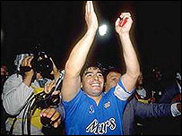 Maradona nos tempos do Napoli