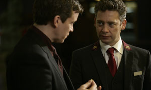 Max Beesley and Dexter Fletcher in Hotel Babylon