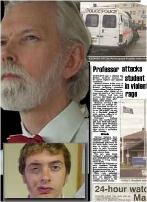 Paper clipping of the professor attacking a student
