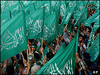 Hamas taraftarı bir gösteri