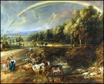 'Paisagem com Arco-Íris', do pintor Peter Paul Rubens, na Wallace Collection, em Londres