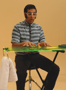 Synthesizer Patel at one of his many synthesizers