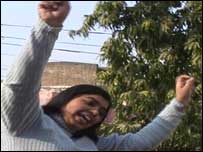 One of the women at a workshop