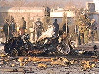 محل انفجار در کابل (عکس از مسعود حسينی)