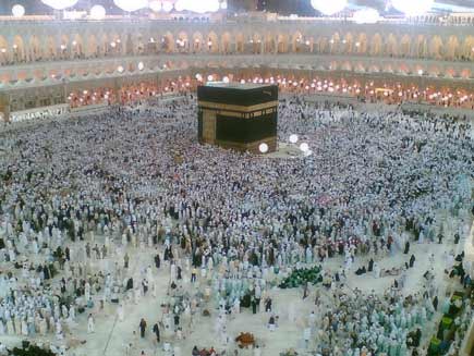 People walking around the Kaaba