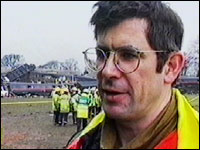 Paul Grout at the scene of a train crash