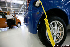 Electric car display on a Motor Show