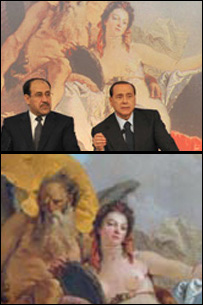 Detalhe de reprodução retocada da obra 'La Verità svelta dal Tempo', de Giambattista Tiepolo (sec. 18)