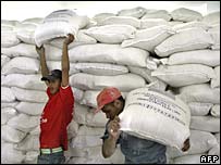 फ़लस्तीनियों की सहायता सामग्री