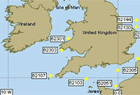 wave buoy map - courtesy of National Data Buoy Center