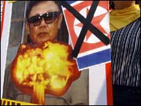 Kuzey Kore'yi protesto gösterisi