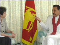 President Rajapaksha with Amnesty Secretary General