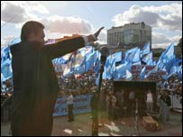 Віктор Янукович на мітингу регіоналів у Криму