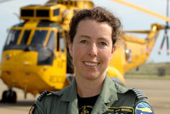 Wing Cmdr, Sara Mackmin, squadron leader of a helicopter search and rescue unit