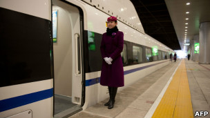 高鐵列車及女乘務員