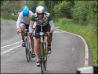 The cycle challenge took the athletes 112 miles up and down the hills of West and North Dorset.