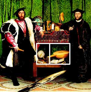 Hans Holbein the Younger "The Ambassadors", painted in 1533<br />©The National Gallery