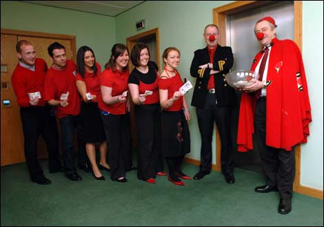 Staff at KPMG raising money for Comic Relief