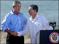 George W. Bush fez as declarações após encontro com o presidente da Colômbia, Alvaro Uribe