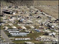 O estacionamento de trâilers de Evansville