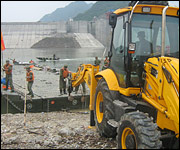 JCB's working in Sichuan Province, China