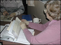 Carol checks the history of Ripon's first Bobby