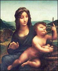 Detalhe de 'Virgem do Fuso', quadro recuperado