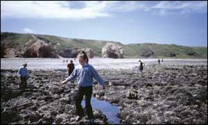 On the beach - Blackhall Rocks