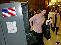 Eleitora vota em Wall Street