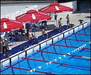 Roberto lines up at the EYOF games in Belgrade