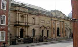Out side the Galleries of Justice in Nottingham.
