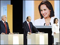 Royal durante debate com rivais socialistas na TV