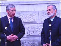 کمال خرازی و جک استرا وزيران خارجه ايران و بريتانيا