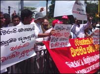 Protesters demanded a serious investigation into Sivaram murder