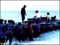 Barco rebelde no Sri Lanka